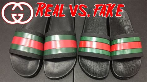 red gucci slides fake|the real gucci slides.